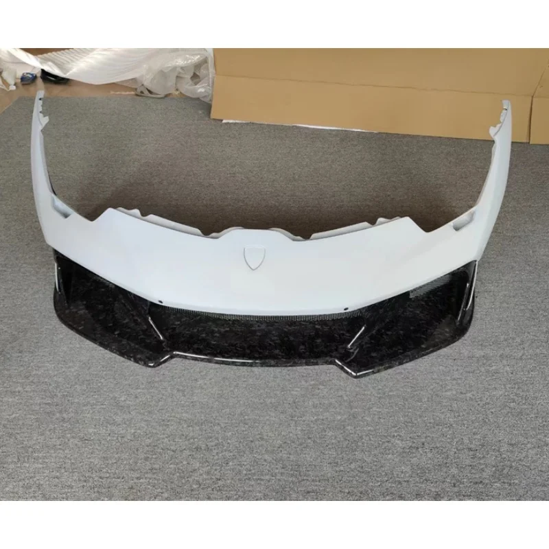 

Подходит для Lamborghini Huracan LP610 LP580, модифицированный комплект кузова, V-образный передний бампер из полууглеродного волокна с коваными частицами