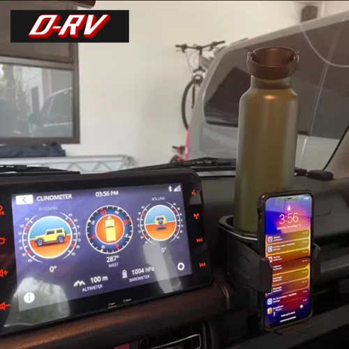 Imagen 2 del producto Portavasos y soporte de teléfono para salpicadero de coche, accesorios de Interior ABS para bebidas, para Suzuki Jimny JB64 Sierra JB74W 2019 2024