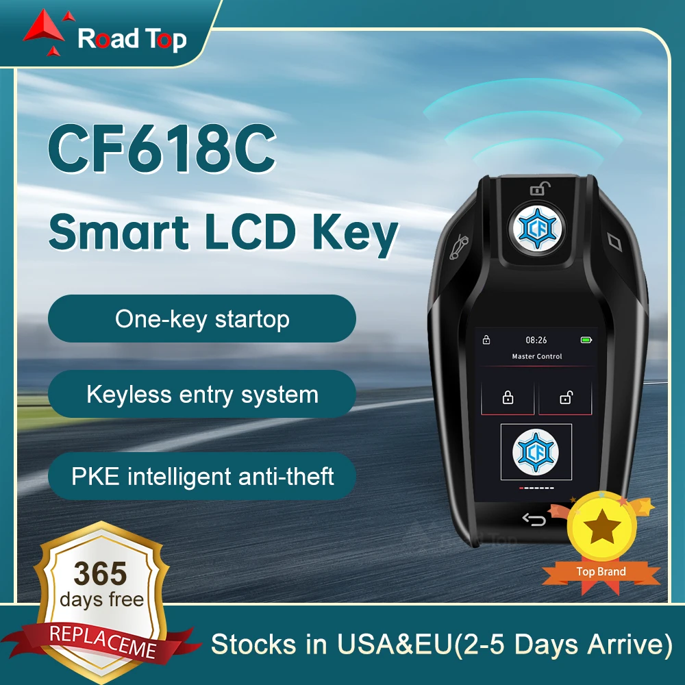 2024 New Remote Car Key Modified Universal Smart LCD Key CF618C For BMW Comfortable Entry Auto lock