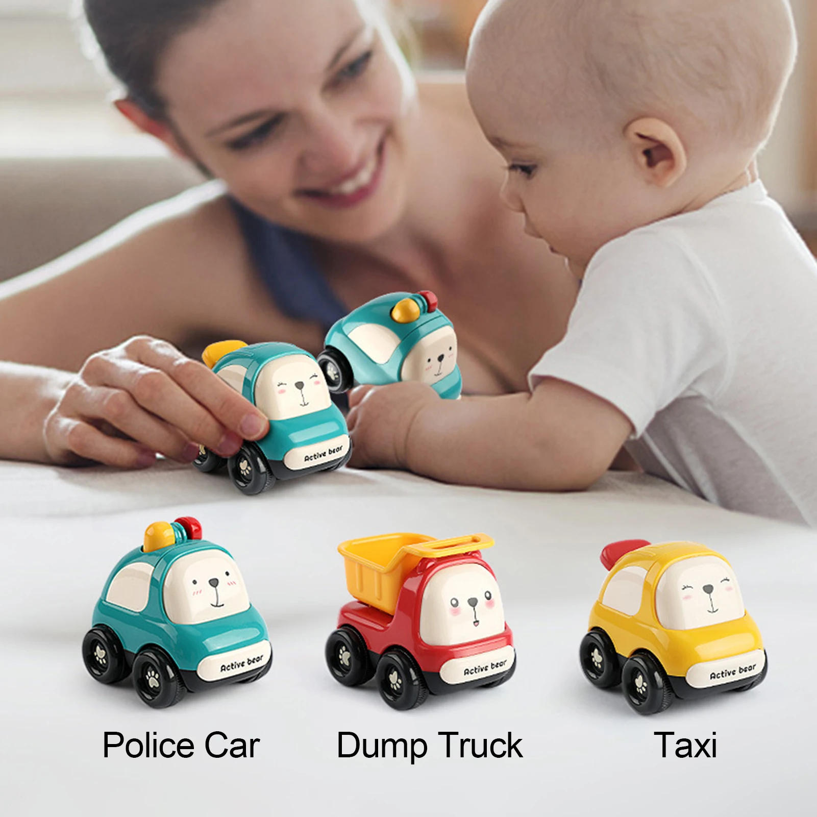 Two-Way Inertia Car Toy Early Educational Friction Powered Cars Toddler Toy Car Model For Boy 1-3 Years Old