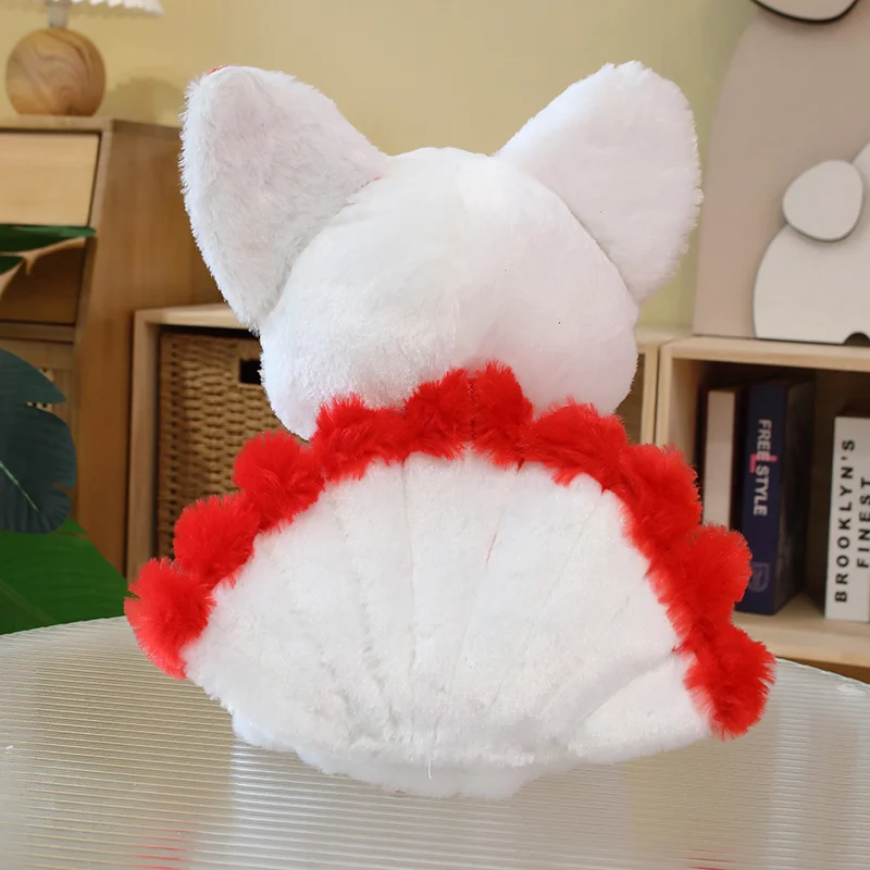 Stuffed Animal Plush Foxes Red White Gumiho 9-tailed Fox Doll Simulation Fox Plush Toy Soft Cartoon Kids Birthday Present