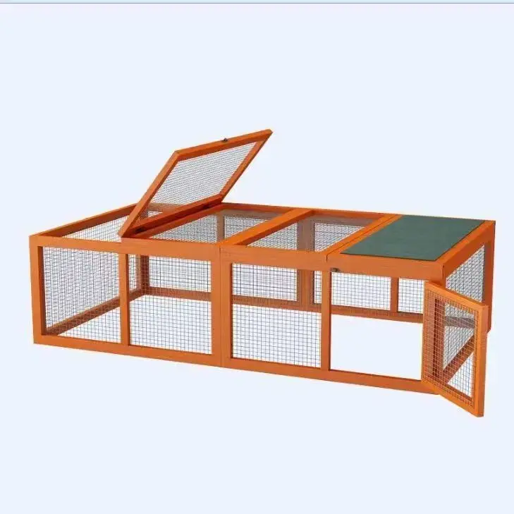 

Большая деревянная клетка для кроликов с куриным гнездом на открытом воздухе, подходящая для подбора куриных кроликов 8-10