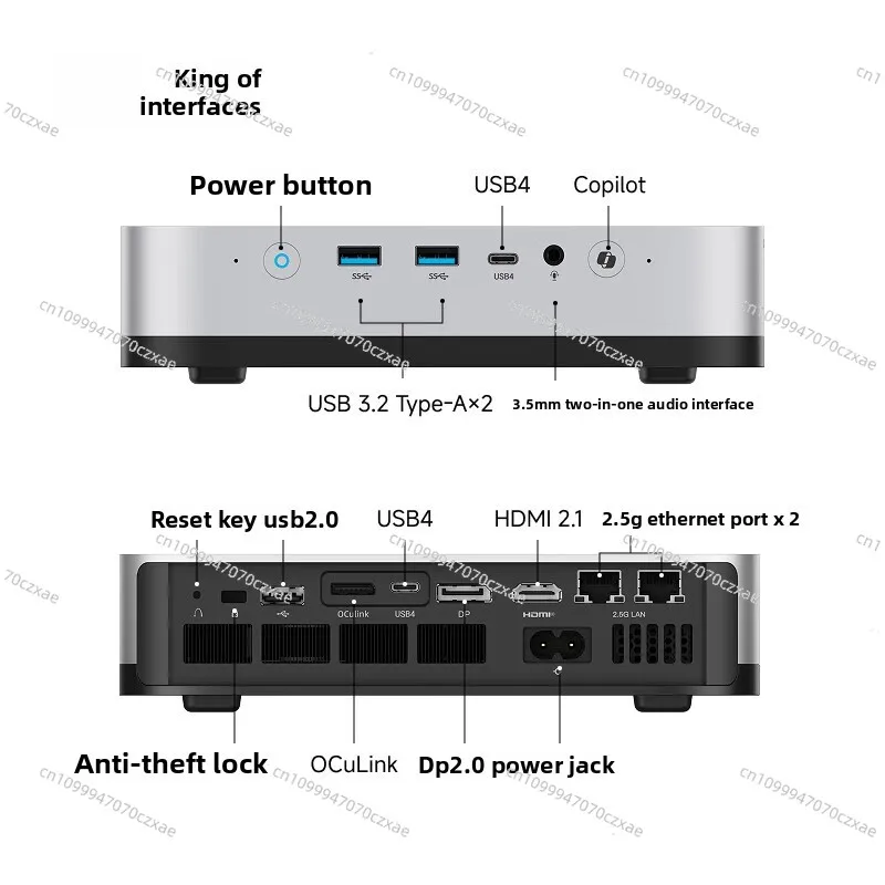 AI9 HX 370 High Performance AI PC Mini Host Desktop, Computer Gaming Business Office