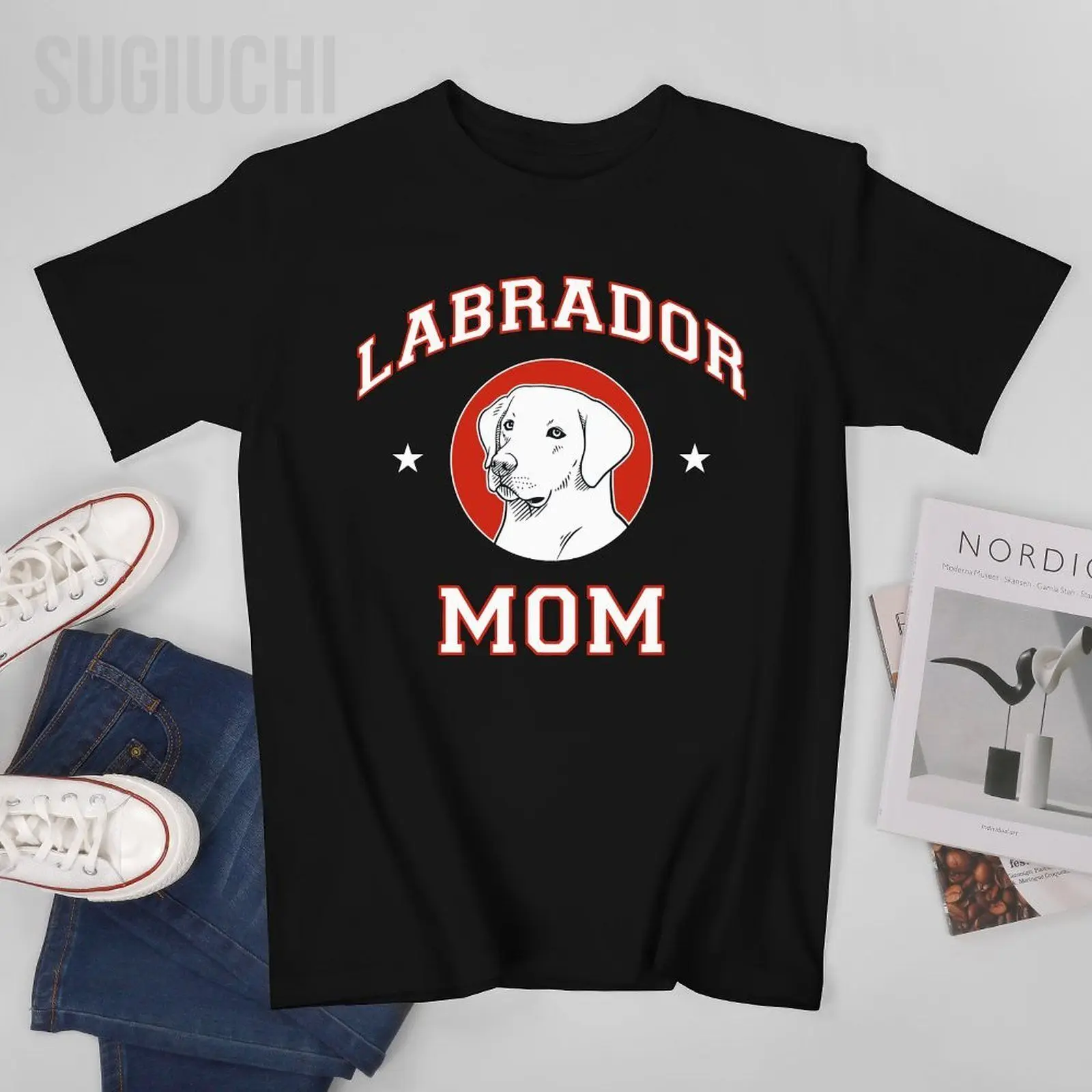 Men Labrador Retriever Mom Dog Mother Tshirt Tees O-neck T Shirts Women Boys 100% Cotton Short T-Shirt Unisex All Seasons
