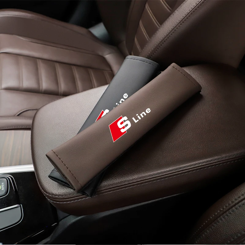 Car seat belt cover PU leather seat belt shoulder pad cover For Audi Sline A1 A2 A3 A4 A5 A6 A7 A8 Q1 Q2 Q3 Q4 Q5 Q6 Q7 Q8 TT RS