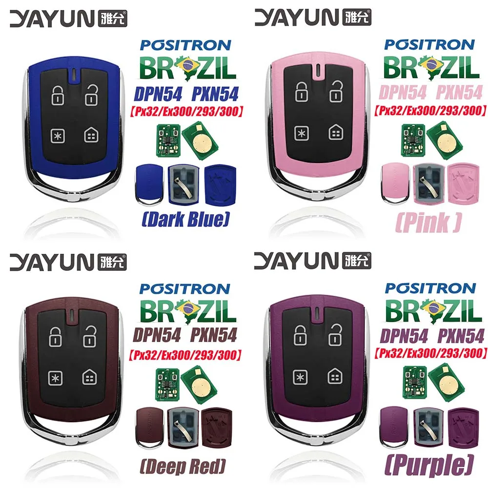 YAYUN DPN54 PXN54 Remote Key Alarm System, Double Program PX32/EX300 293/300 Complete Colorful For Brazil Positron Flex