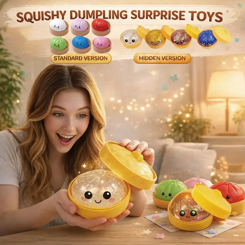 Squishy Dumpling Toy Crystal Steamer Bun Stress Relief Ornament Food Shape Squeeze Toy Slow Rebound Squishy Fidget Fun Gifts