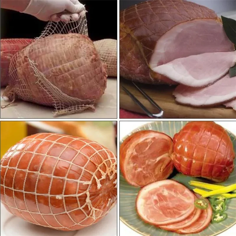 Meat Netting Roll Elastic Ham Sock Netting Pork Butcher Twine Net Braided Cotton Thread Household Kitchen Net Bag Packing Tools