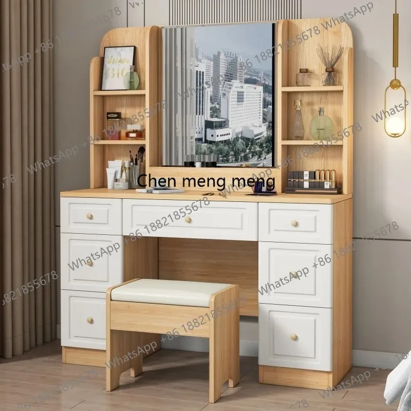 

E136 Stool Fashionable Dressing Table Perfume Vanity Simple Storage Dressing Table Bedroom Mirror Moveis Para Quarto Furnitures