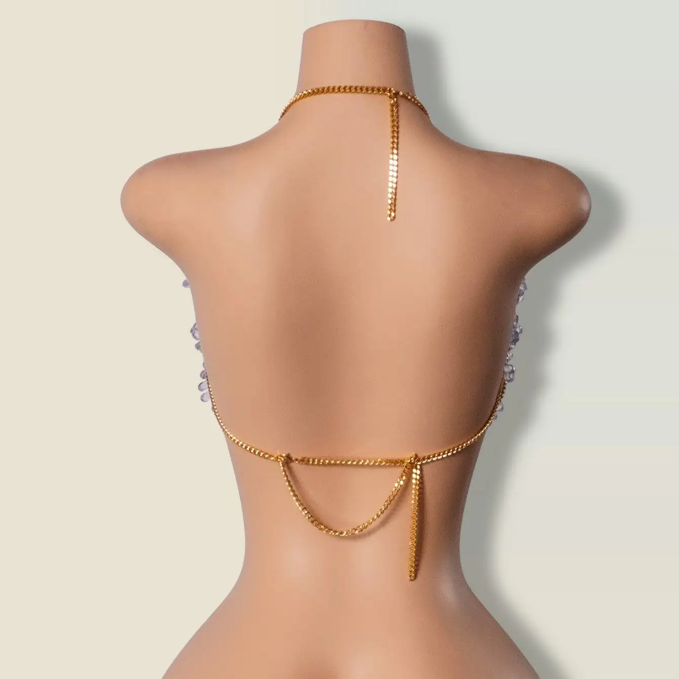 Sexy scava fuori cinturino a catena con perline Top a tracolla Bal Body europeo Sle 3D Element Intimo con cinturino per gilet da donna