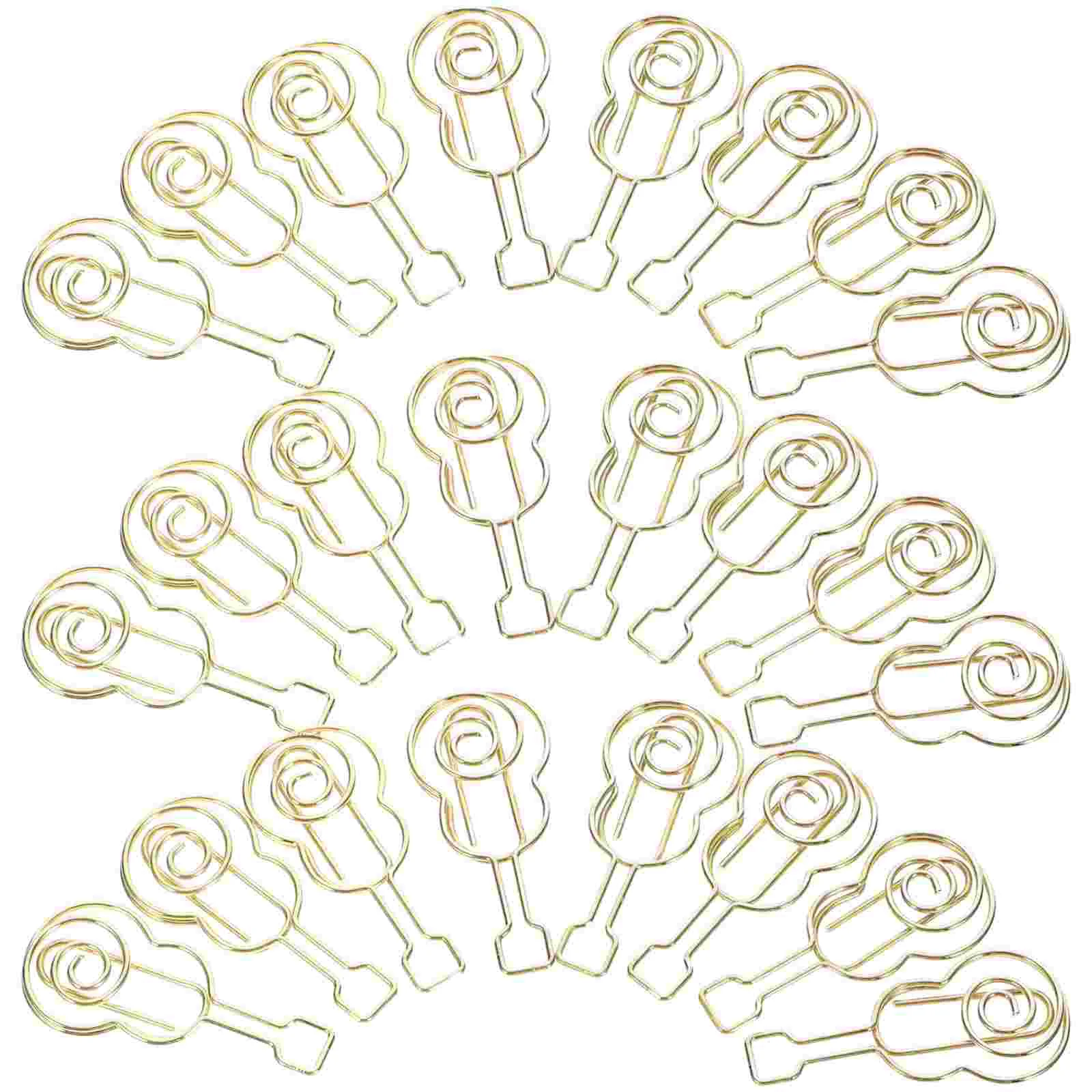 50 Pcs Paper Giant Clips Shaped Mini Metal Wedding Music Golden Small Clamp Work Jumbo