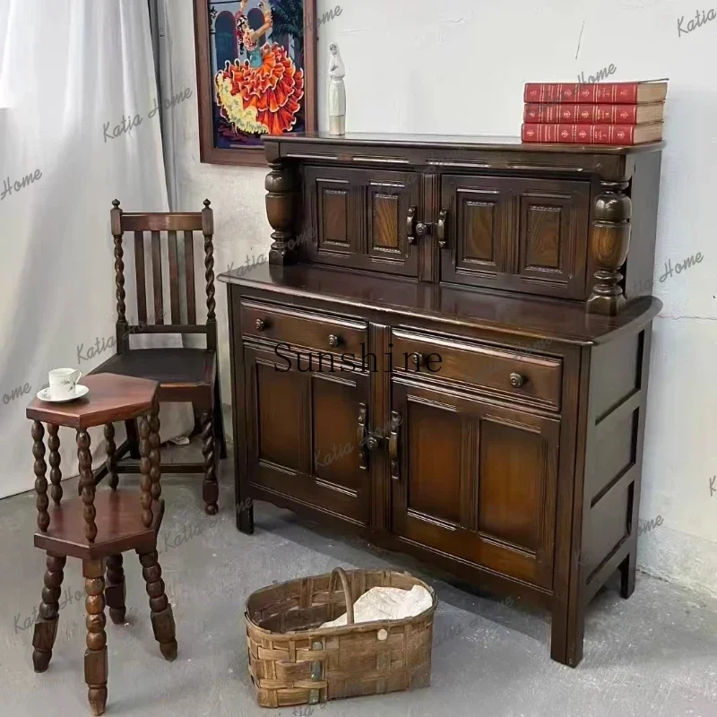 PG French retro carved dining side cabinet porch aisle storage storage display shooting