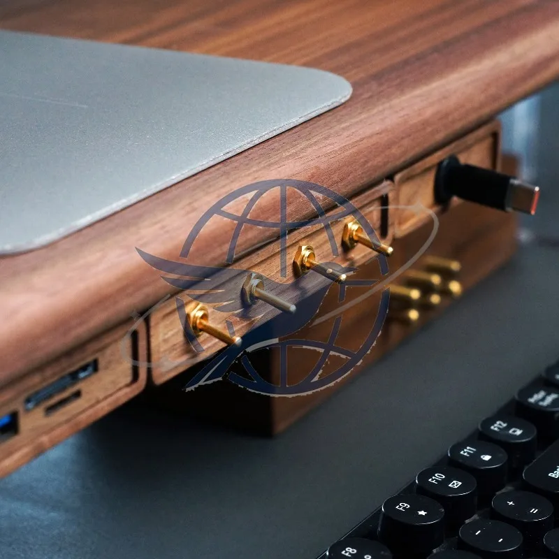 Computer Monitor Heightening Rack Accessories Accessories Black Walnut 4-way Independent Control Switch USB Power Module
