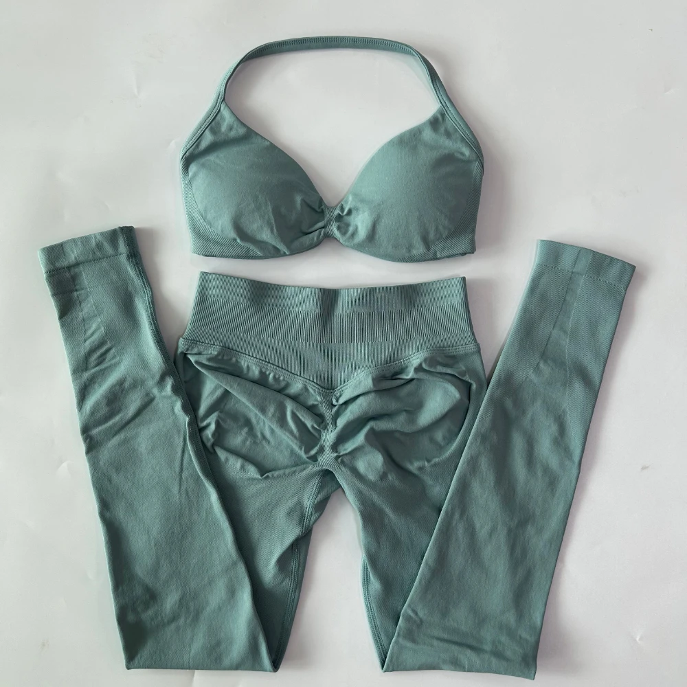 Pericic 2-teiliges Set für Damen, Trägerloses Yoga-BH-Sporttop, Workout-Leggings-Set, Nahtloses Gym-Set, Fitnesskleidung, Activewear – Detail 23