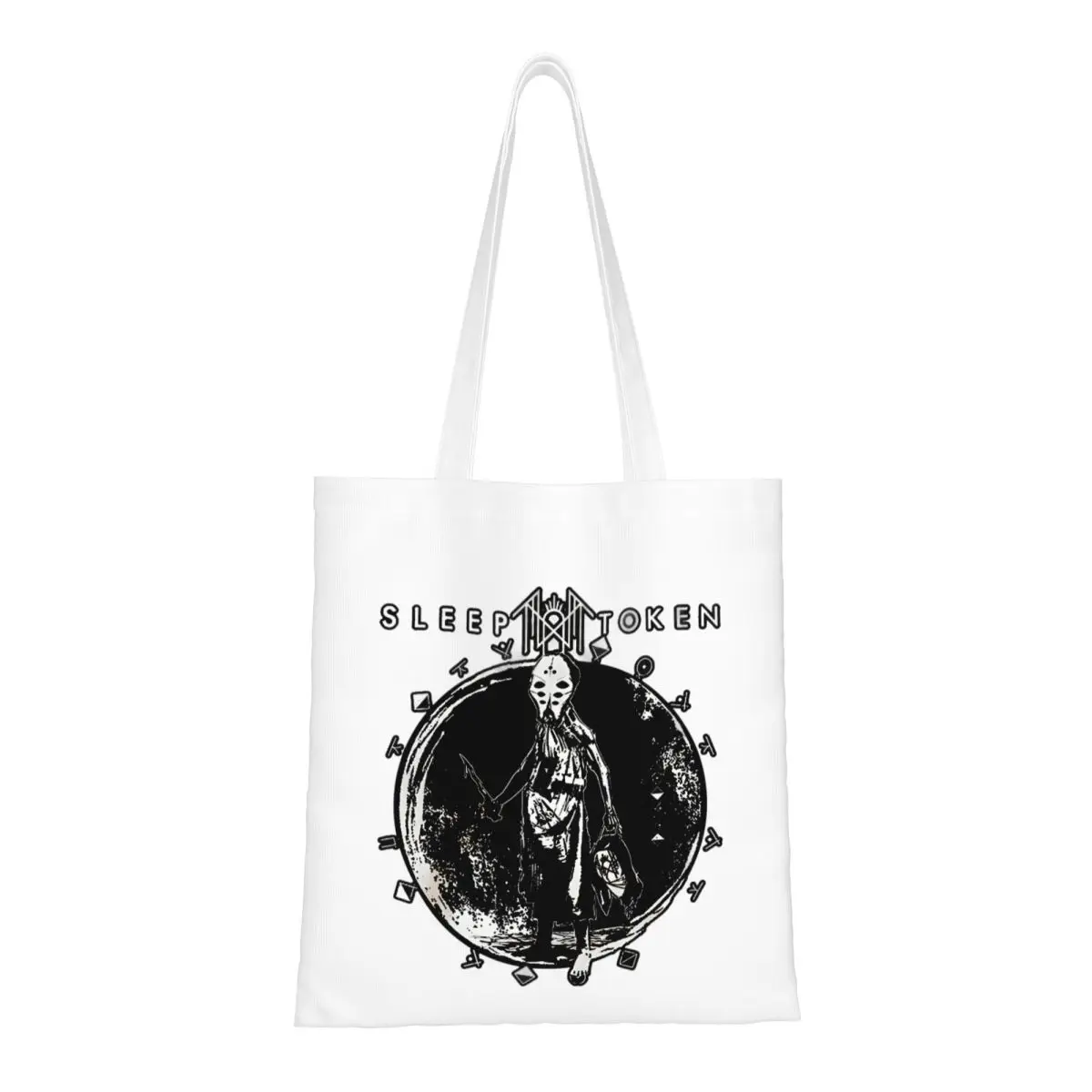 

Rock Sleep-TokensBand Tote Bags Women Handbag Canvas Student Shoulder Bag Reusable Shopping Bag