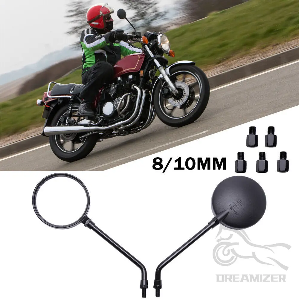 

Universal 10mm 8mm Motorcycle Motorbike Round Rear View Mirror Electrombile Back Side Mirrors Thread for Yamaha Honda Suzuki