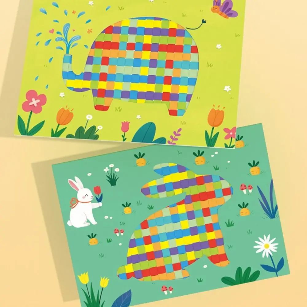 Art Craft Handmade Weaving Toys Montessori Sensory Animal Weaving Material Set Ornament Paper Woven Painting Toys