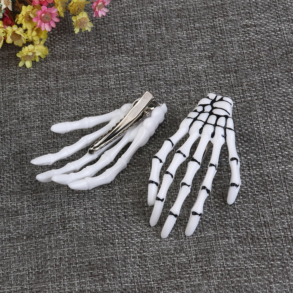 

8 Pcs Halloween Hands Bone Hair Clips Claw Hairpin Pins Harajuku Headdress Miss