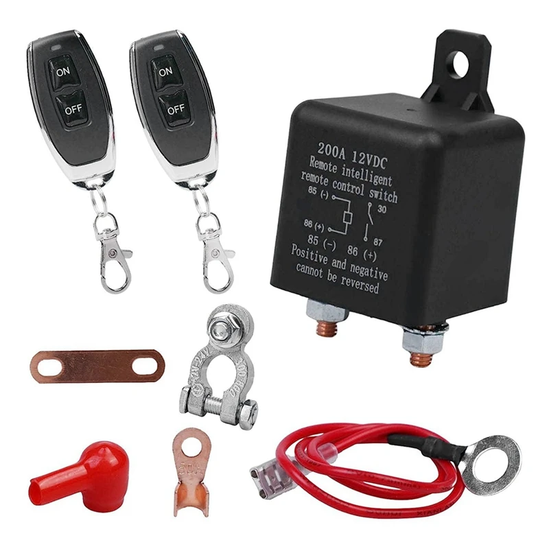 

2X Remote Battery Disconnect Switch,Wireless Remote Control Battery Disconnect Switch,12V 200A Dual Remote Switch