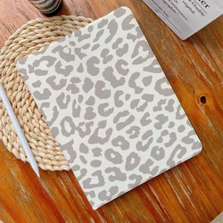 For iPad Air 4 10.9 3 Case For Ipad 10.2 Pro 10.5 11 2021 9.7 Mini 5 6 with Pencil Holder Grey Leopard Print Leather Funda Cover