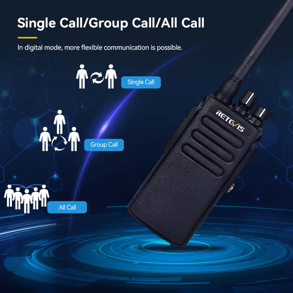 Imagem -04 - Retevis Dmr Radio Comunicador Profissional Longo Alcance Rt81 Radio Dmr Digital Portátil Walkie Talkie a Prova Dagua Profesional Rádio Comunicador Longa Distância Radio Transmissor Longo Alcance ht 10w