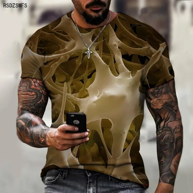 Brand Men\'s Summer Short Sleeve 3D Pattern 3D Printing Men\'s T-shirt Trendy Streetwear Size 5XL Plus Size 2021