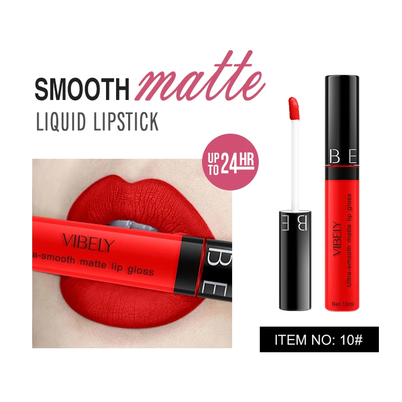 29 Color Matte Lip Gloss Lip Glaze Tube Waterproof Long Lasting Moisturizing Sexy Red Lip Tint Black Purple Lipstick Cosmetic