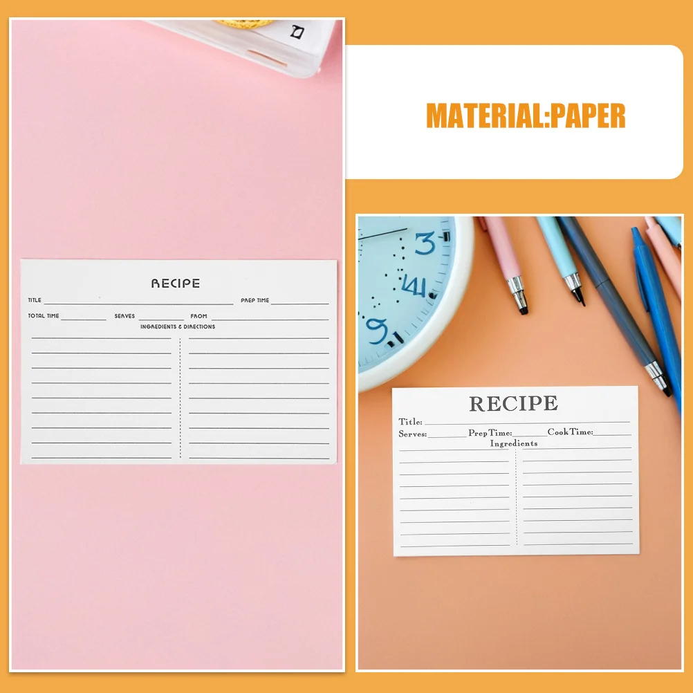 50Pcs Thick Paper Blank Recipe Cards Double Sided for Wedding Bridal Shower Cooking Notes Kitchen DIY Food Sheet Cards
