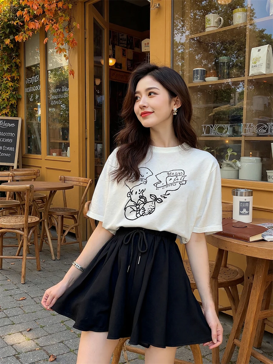 Minifaldas cortas para mujer con bordado floral y tela ligera, perfectas para vacaciones diarias de verano, estilo coreano Chic Ins