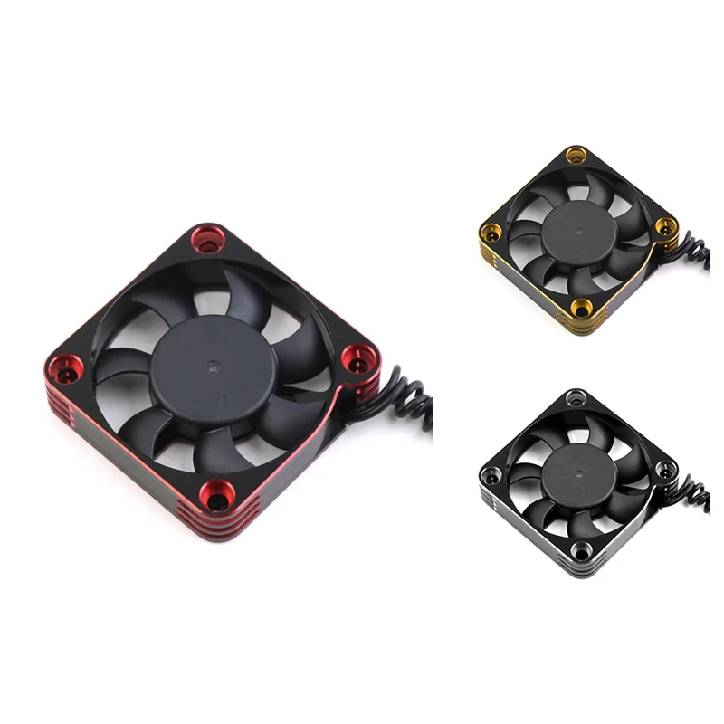 50Mm 10000RPM Motor Heatsink ESC Cooling Fan ESC Cooling Fan JST Plug For 1/5 1/6 1/8 RC Car Motor Black+Silver