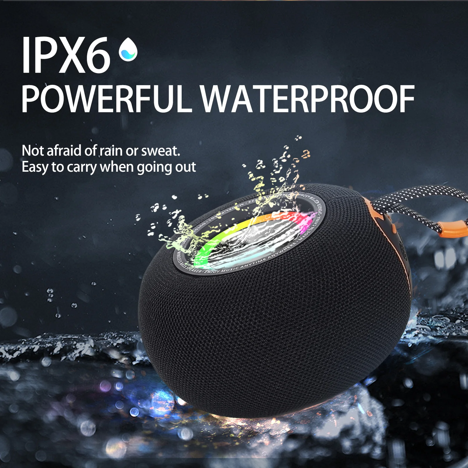 

Портативная водонепроницаемая Bluetooth-колонка P PRO1 Round для улицы, миниатюрная домашняя колонка с поддержкой карт памяти, портативный сабвуфер, громкоговоритель