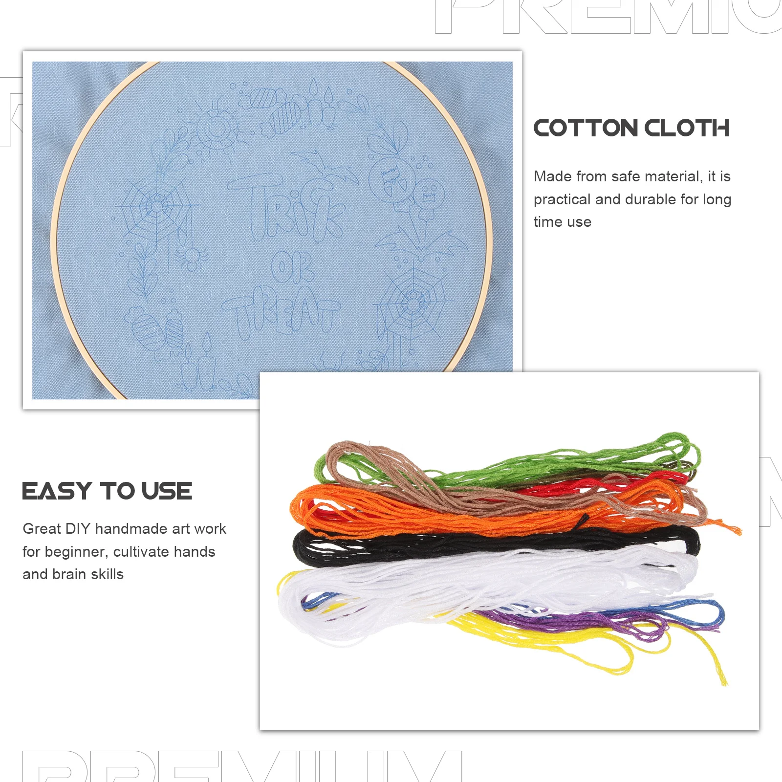 

DIY Halloween Embroidery Kit Cross Stitch Set Unfinished Craft for Beginners Adults Festive Decoration Embroidery Kit