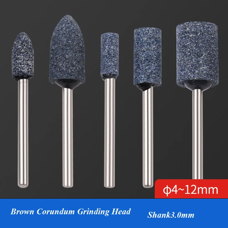 

Цилиндрические/пулевидные насадки из коричневого корунда с хвостовиком 3 мм, диаметром 5-12 мм, закаленные, для шлифовки нефрита, металла, полировки пресс-форм