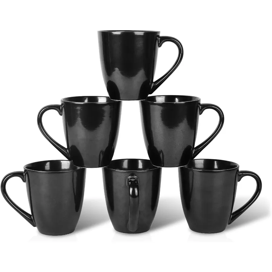 

Coffee Mug Set 12 Ounce Ceramic Mugs with Handle for Men and Women Unique Glazed Design Perfect for Coffee Tea Milk Cocoa and C