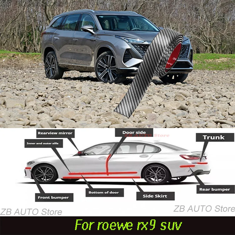 

For Roewe Rx9 Suv Strong adhesive bumper strip, front and rear lip side skirts, collision and scratch resistant suitable