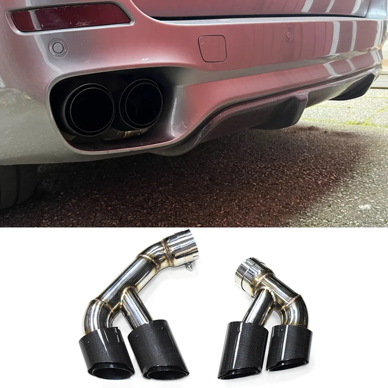 Carbon Fiber Exhaust Tip For BMW F15 X5M 35i 28i Mufflers Tip Quad Tips Exhaust System Stainless Steel Car Nozzle