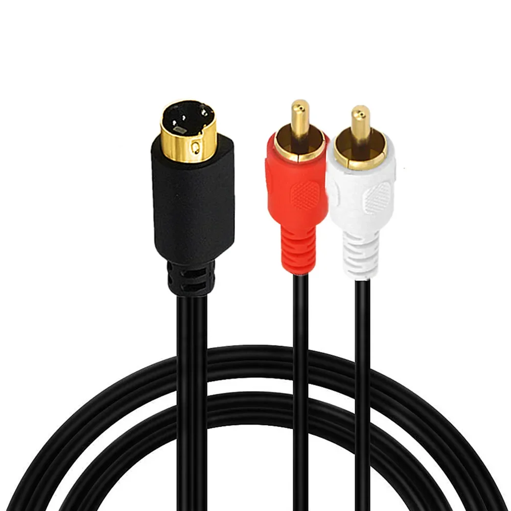 4pin do 2-RCA kable Audio Combo 4-pinowy męski przewód SVideo, pozłacany 0.25m 1.5m