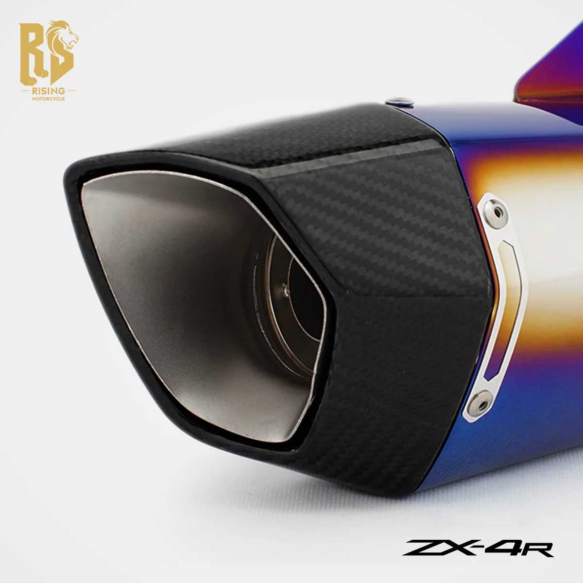 For Kawasaki ZX-4R/RR exhaust pipe modification, full section TSS, baked blue tail section, race track, street power improvement