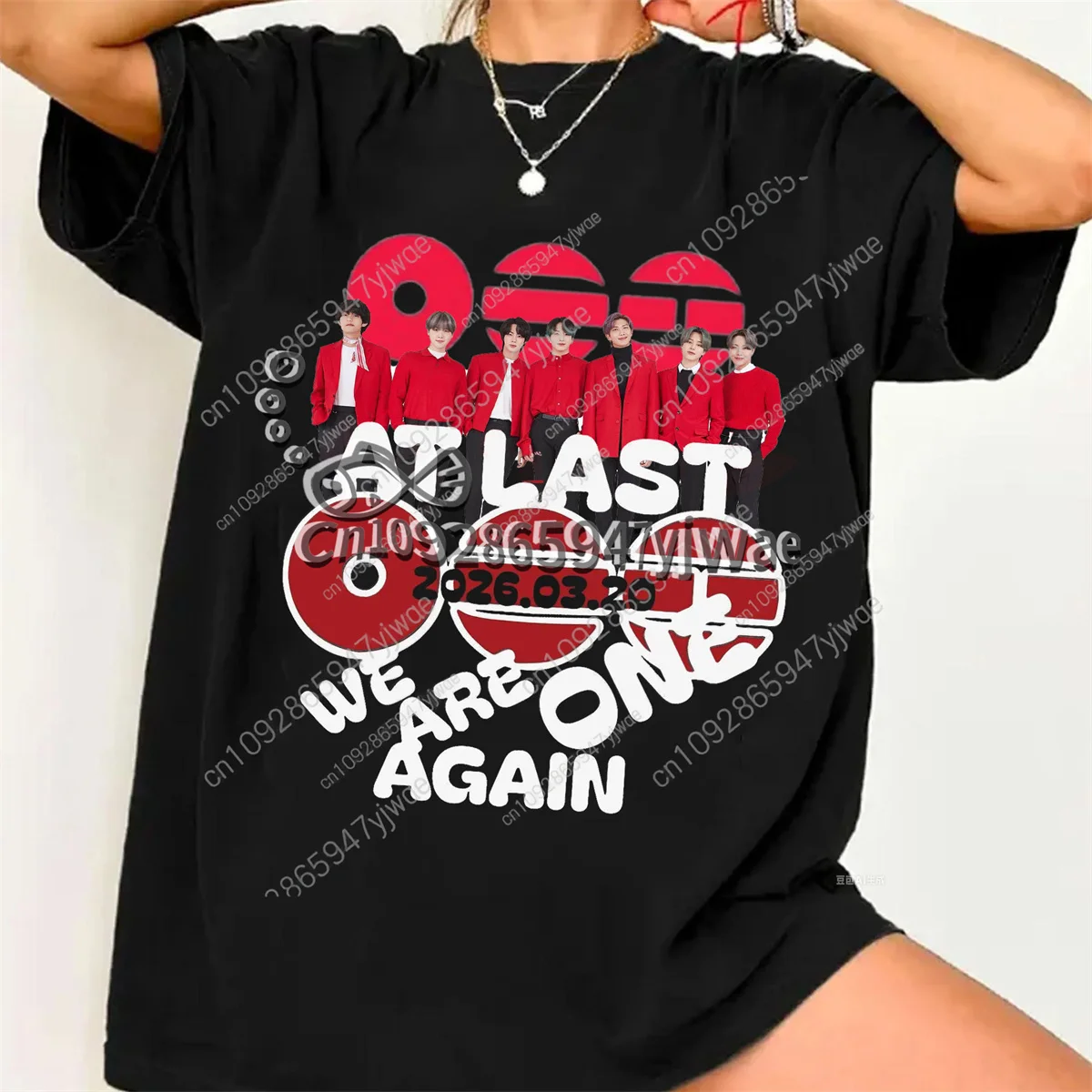 

2026 Come Back Shirt World Tour Concert Outfit for Army Kpop Album Fan Gift Breathable Cotton Top Summer Men's&Women's T-shirt