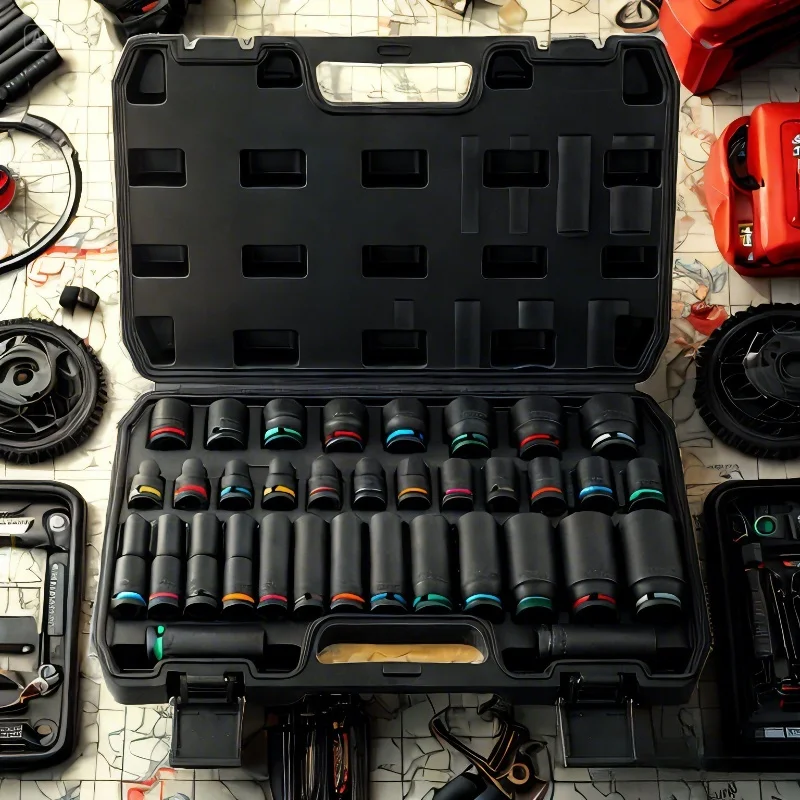 Hi-Spec 35pc 1/2" Drive Impact Socket Set in Bl Socket Box, Professional Mechanic Tools and Automotive Tools For Socket wrench