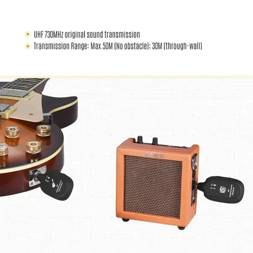 Wireless UHF Guitar Transceiver 50M Stable Signal Audio Transmission Wireless Adapter For Electric Guitar Bass Stage Performance view 3