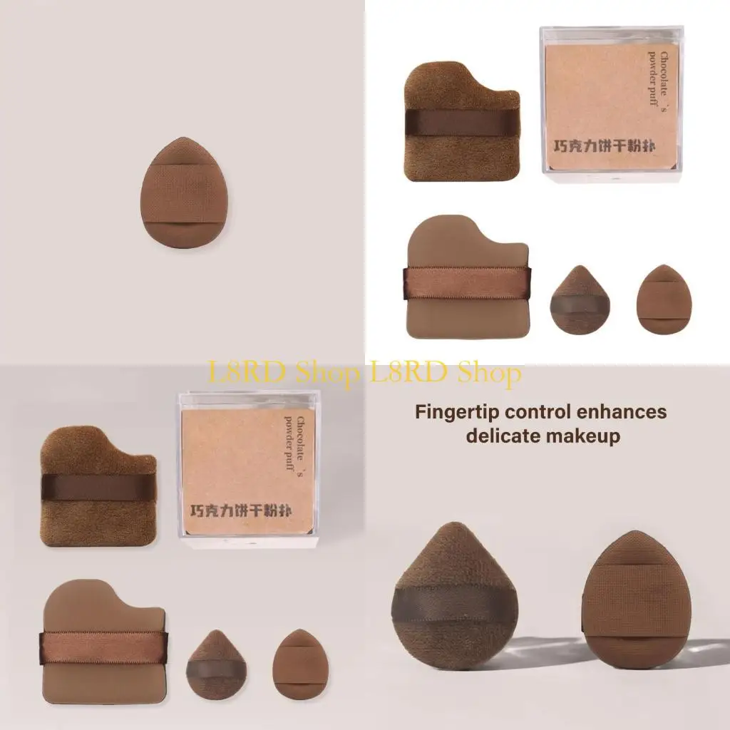 L8rd 4/6 PCS Finger Powder Puff Puff Chocolate Biscuit Makeup Puff Puff Cosmetic Puff