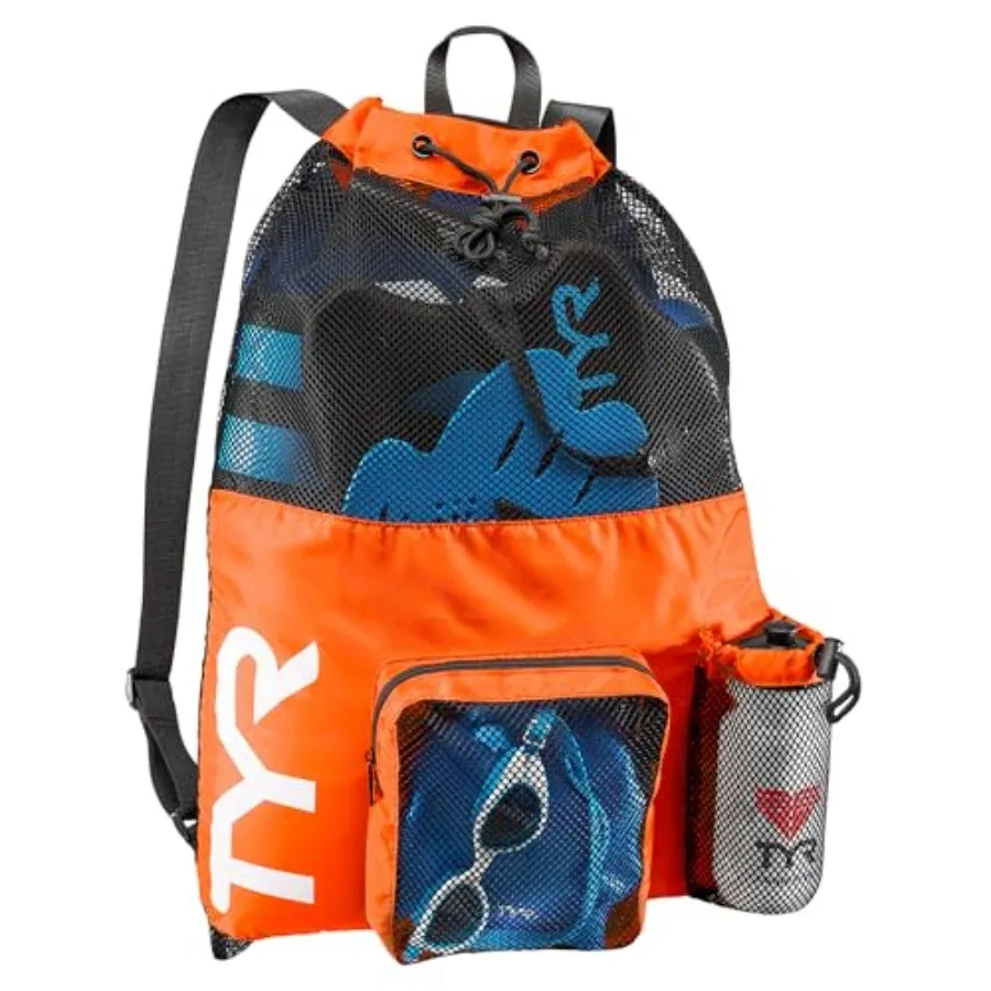 

Big Mesh Mummy Backpack for Swim, Gym and Workout Gear, Black, 40-Liter Capacity