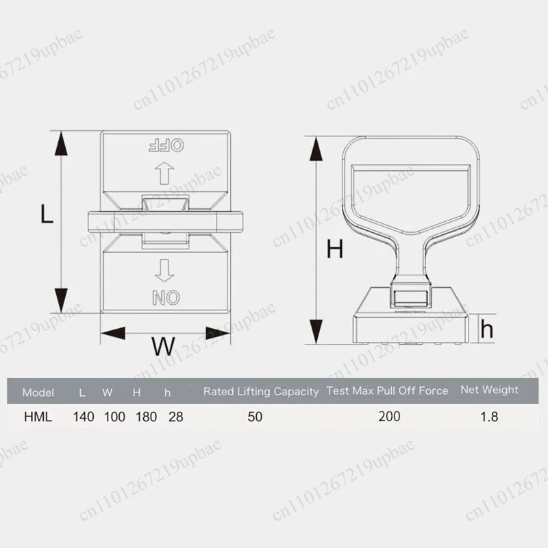 Portable Permanent Magnet Lifter 50KG Strong Magnetic Steel Plate Suction Cup Iron Absorber for Metal Handling Workpiece Lifting
