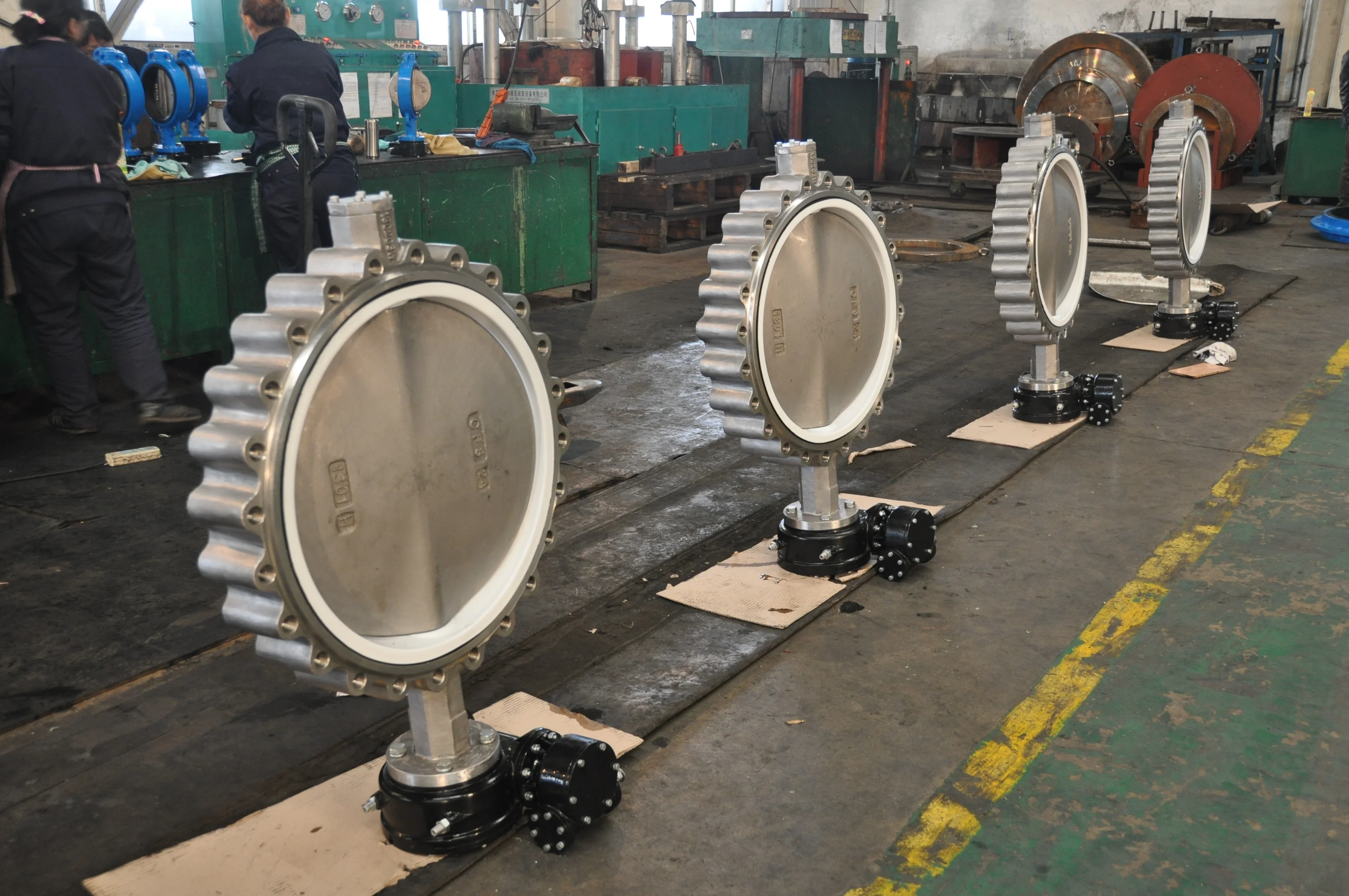 DN50-600 Lug Type Butterfly valve worm Gear box operator Stainless Steel valve  Butterfly Valve with thread holes