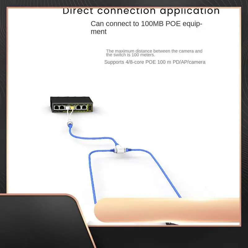 

1 комплект 2-в-1 POE камеры упрощенный кабельный разъем разветвитель кабельный разъем трехсторонний пластик