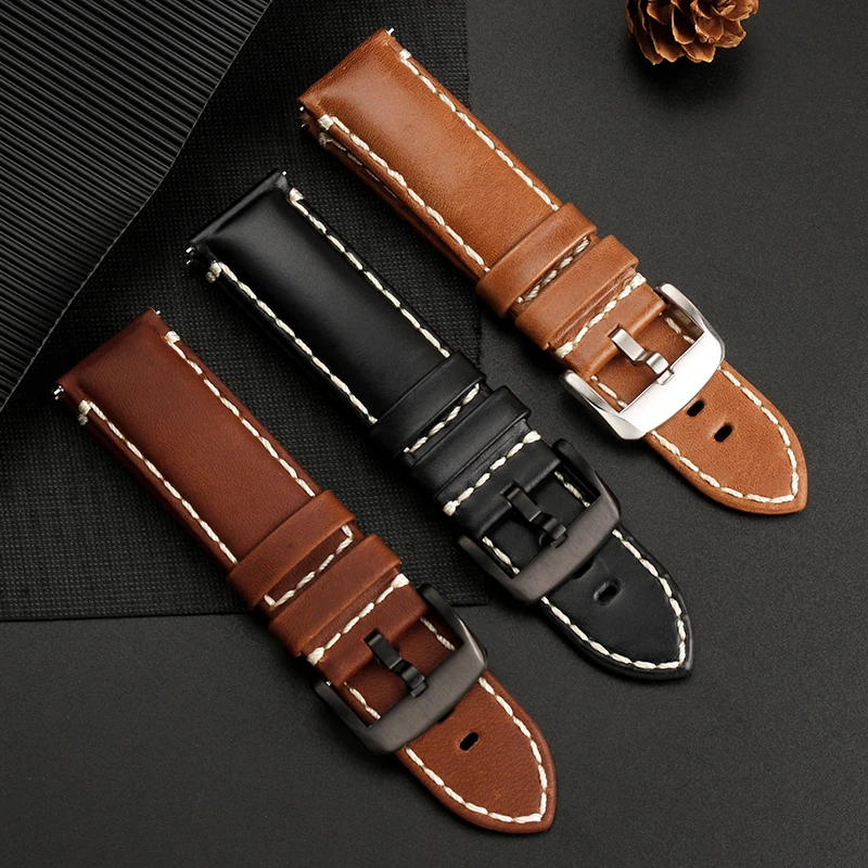 Men's Leather Watch with Accessories For Tissot Sport T125617A Genuine Leather Watch strap 22MM Equal Width Soft Pin Buckle