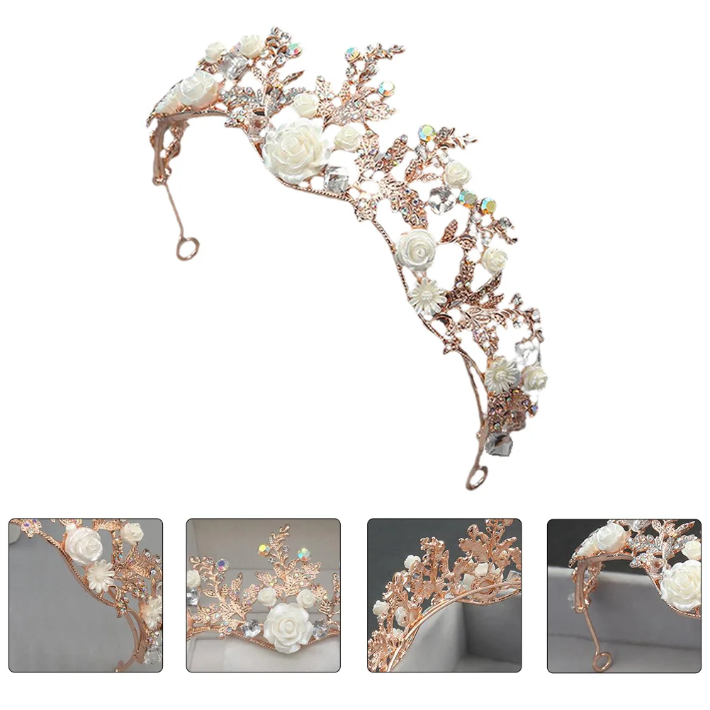 

Alloy Crown Bride Hair Accessories Rhinestone Headdress Handcrafted Bridal Crystal Elegant