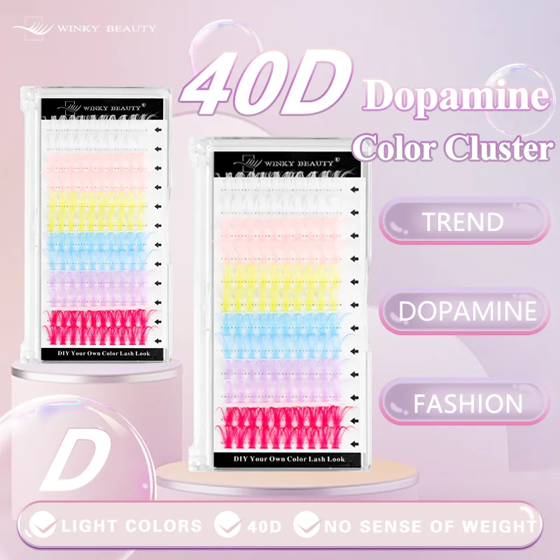 

120Pcs Cluster Colorful Individual Lashes 0.07D Professional Makeup Grafting False Eyelashes 40D Cosplay Colored Eyelashes