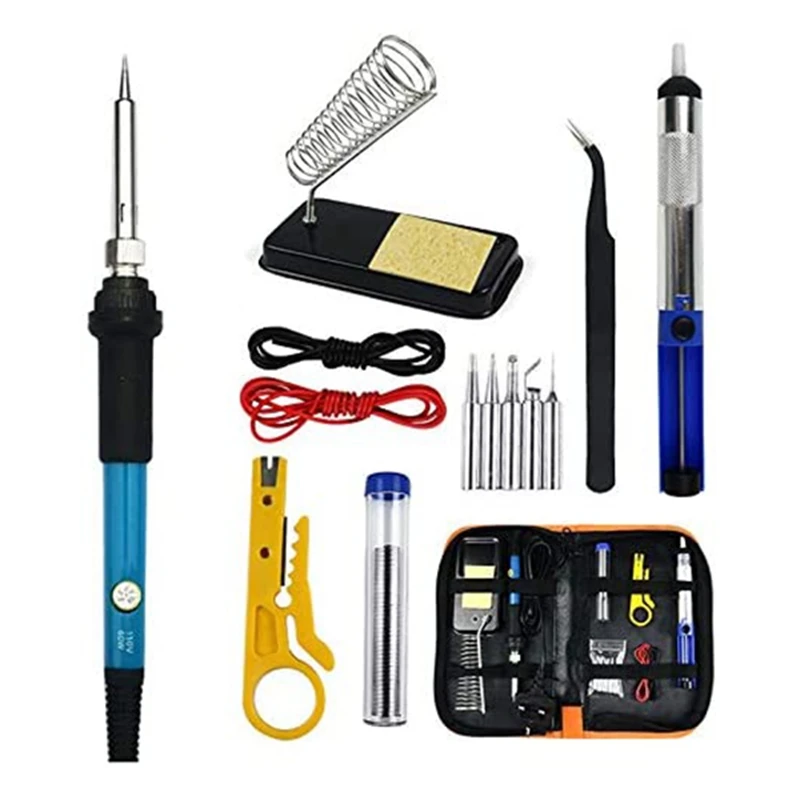 

Soldering Iron Kit Welding Tool Adjustable Temperature Multifunctional Portable Kit British Standard 220V 60W UK Plug